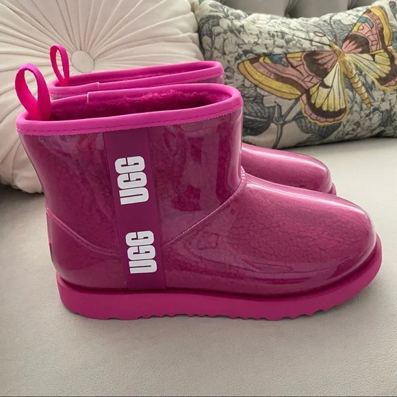 Snow Boots Ugg Clear Mini Pink Ugg Classic Clear Mini Boot Plastic